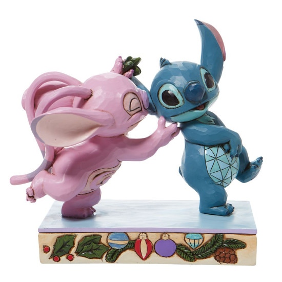 Stitch and Angel with Mistletoe Figurine