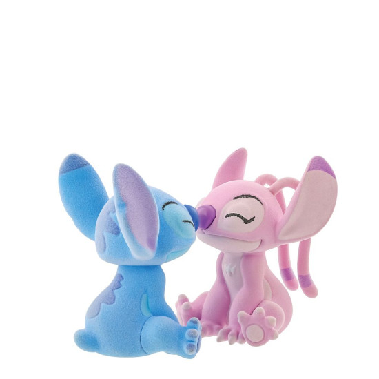 Flocked Kissing Stitch and Angel Figurines